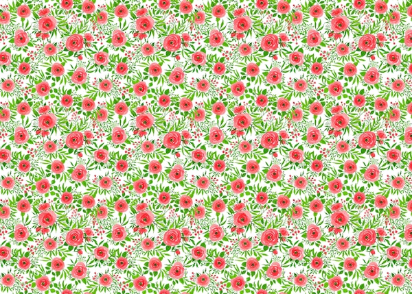 Red watercolor flowers