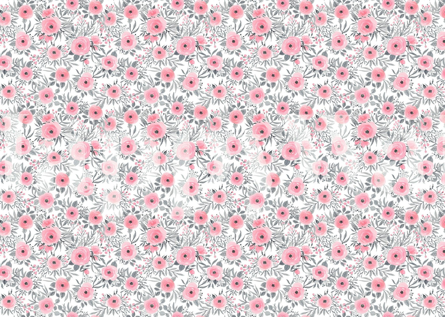 Design di Pink watercolor flowers su carta da parati