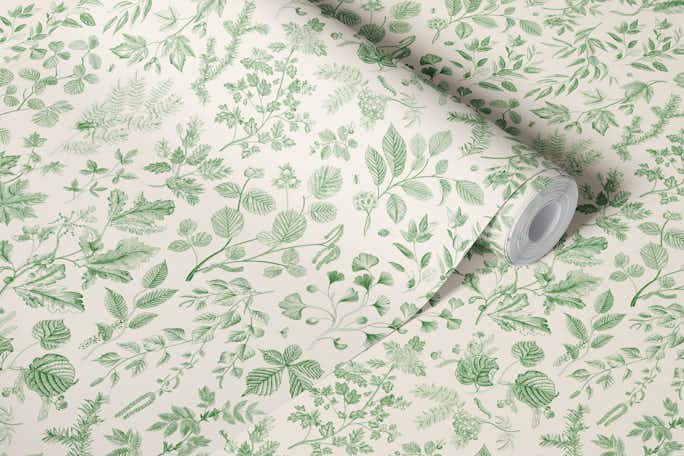 Leafy greenwallpaper roll