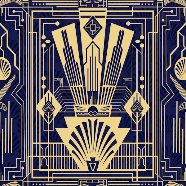 Navy Gold Luxury Art Deco