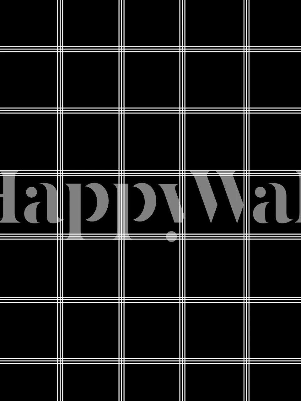 Black and white grid wall mural