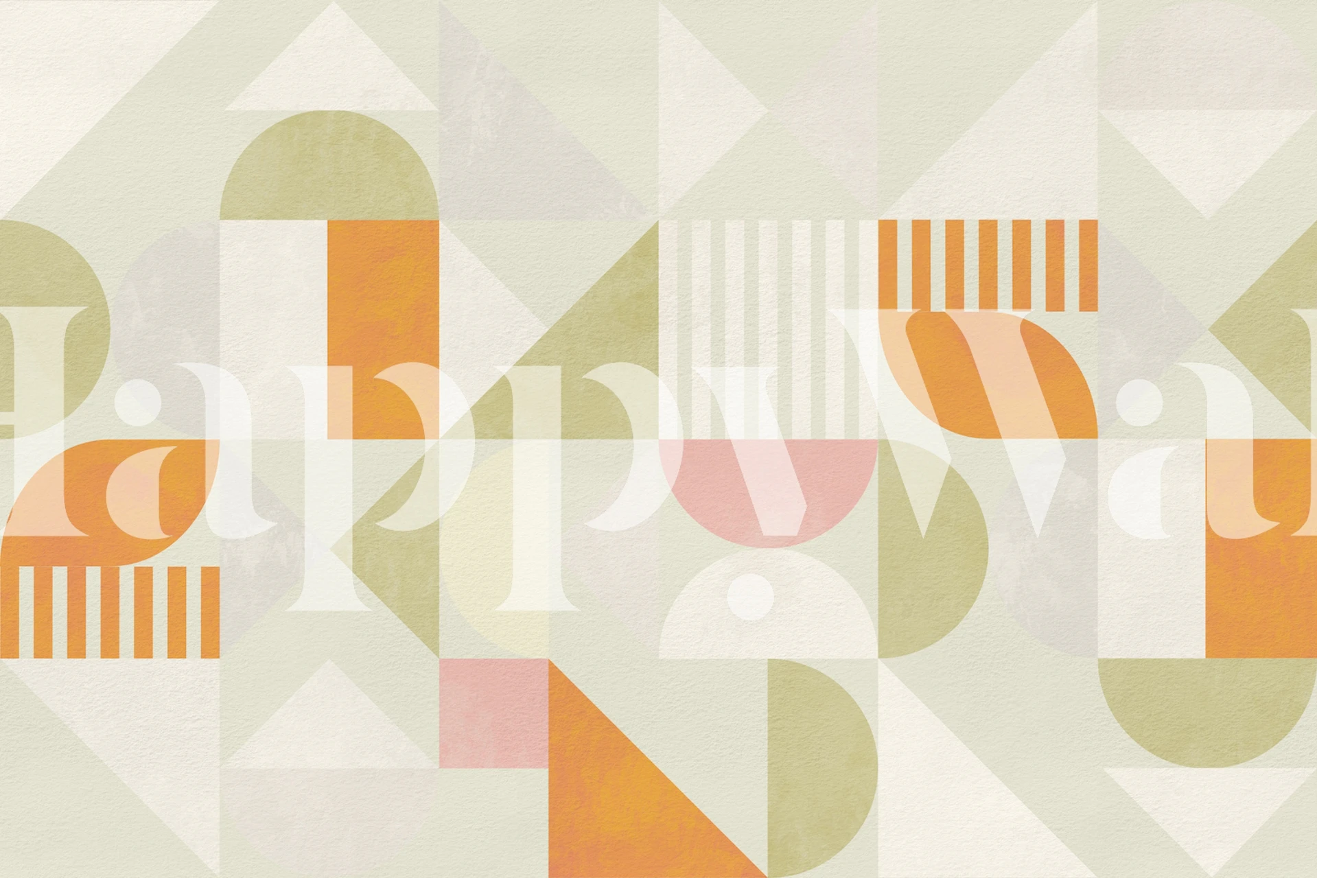 Geometric shapes and soft colors in modern wallpaper design