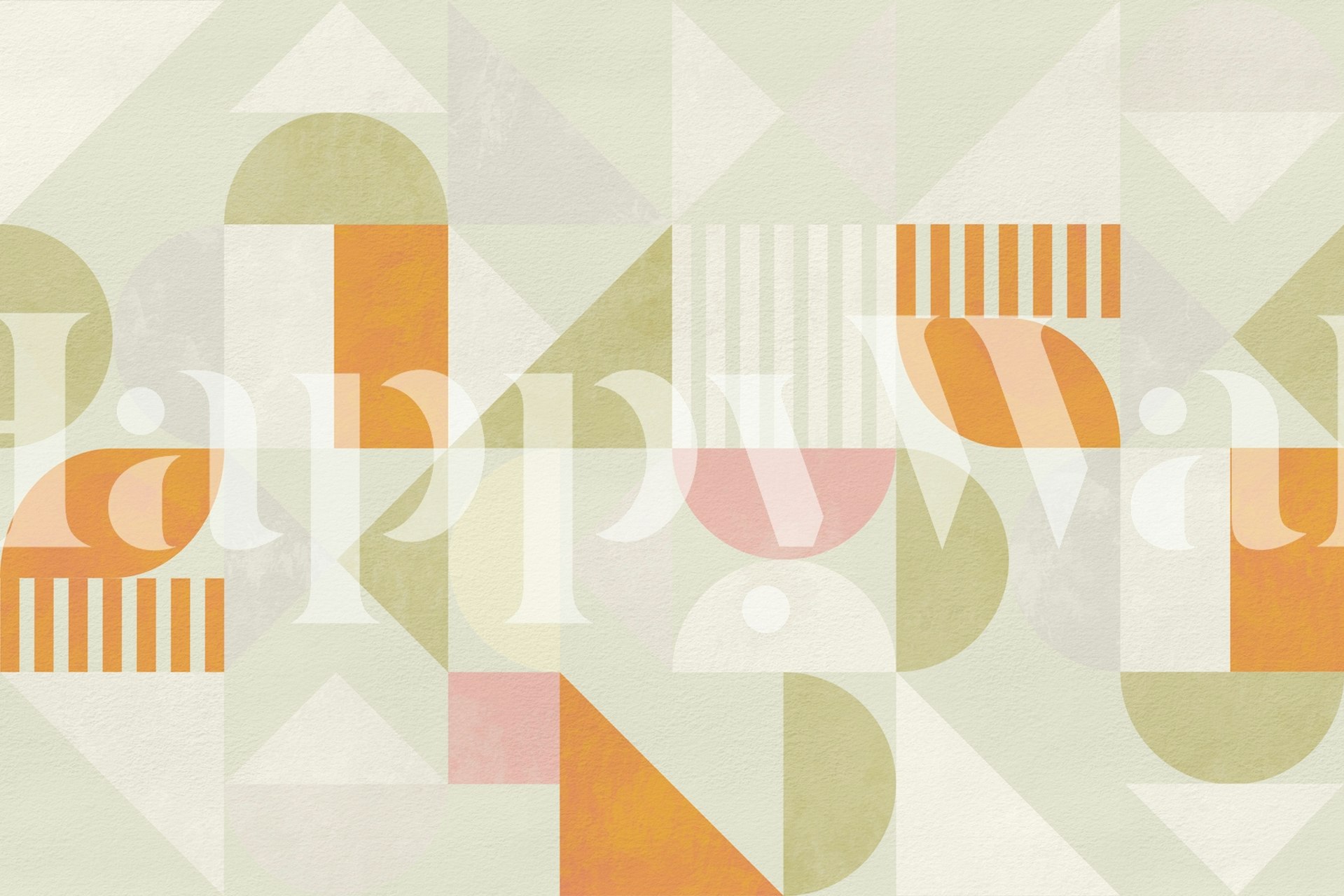 Geometric shapes and soft colors in modern wallpaper design