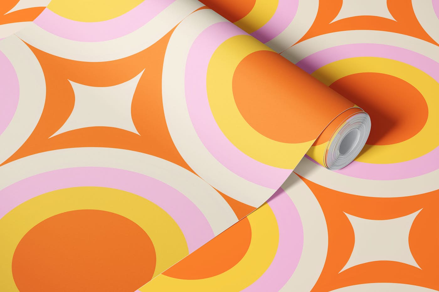 Groovy Dots Orange wallpaper roll