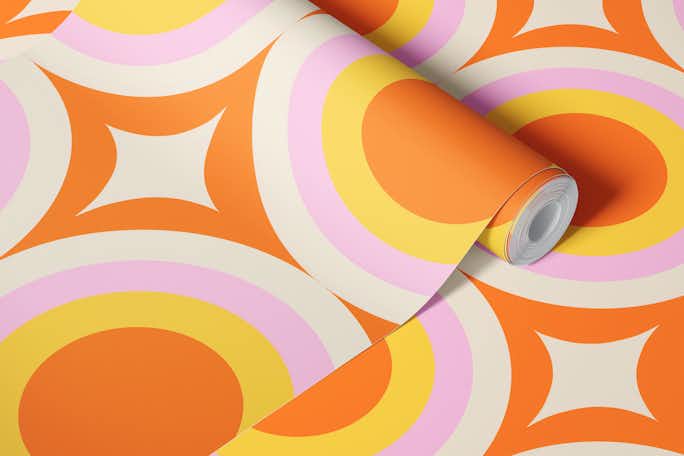 Groovy Dots Orangewallpaper roll