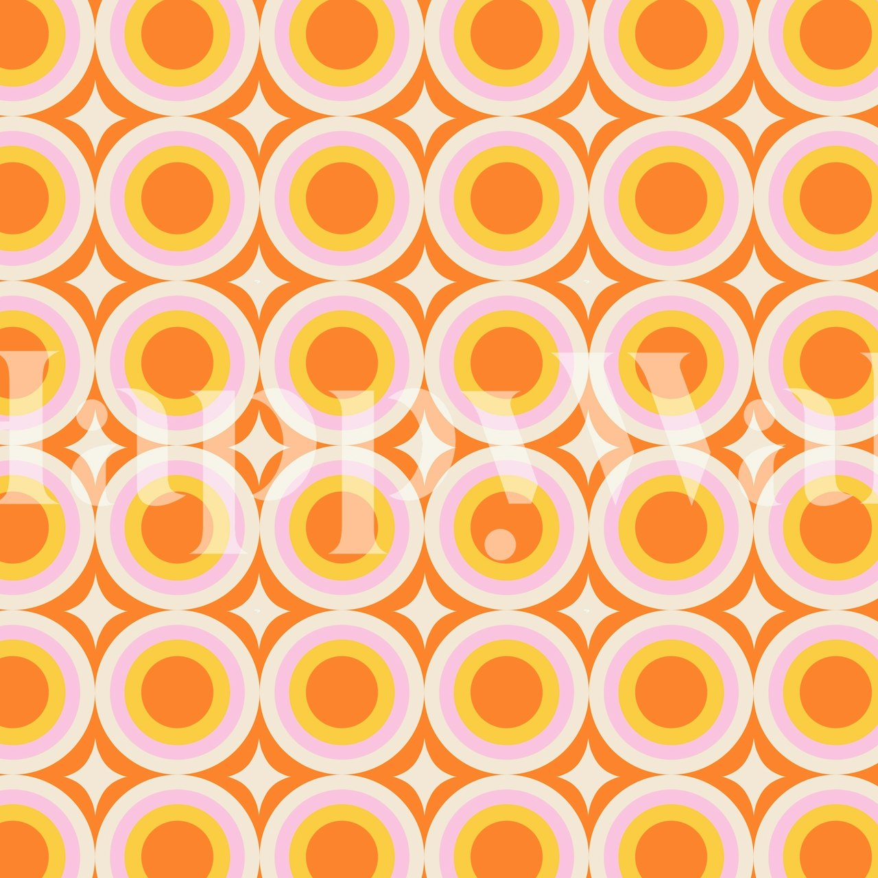 Geometric dot pattern in orange and pink tones wallpaper