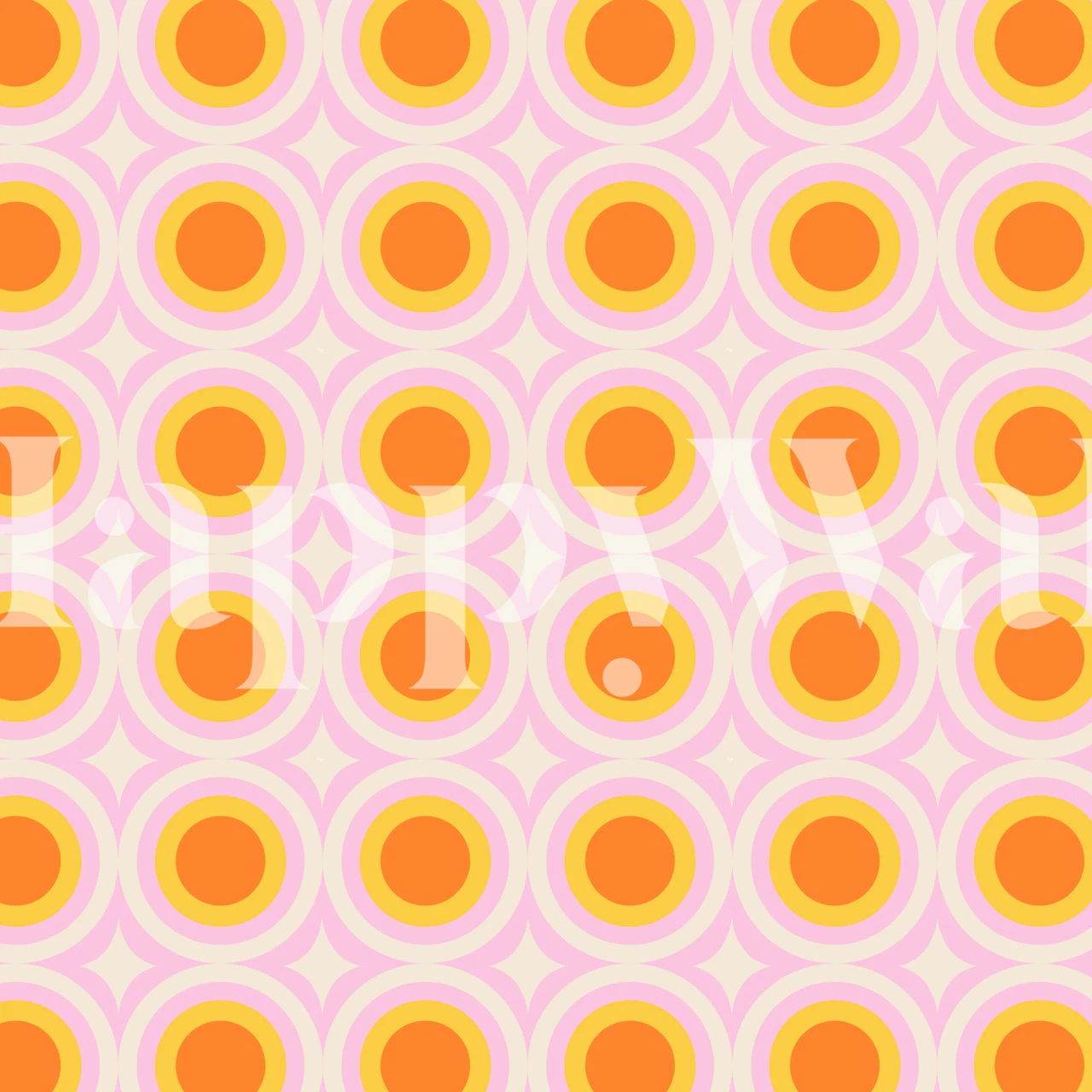 Groovy Dots Pink wallpaper in a room