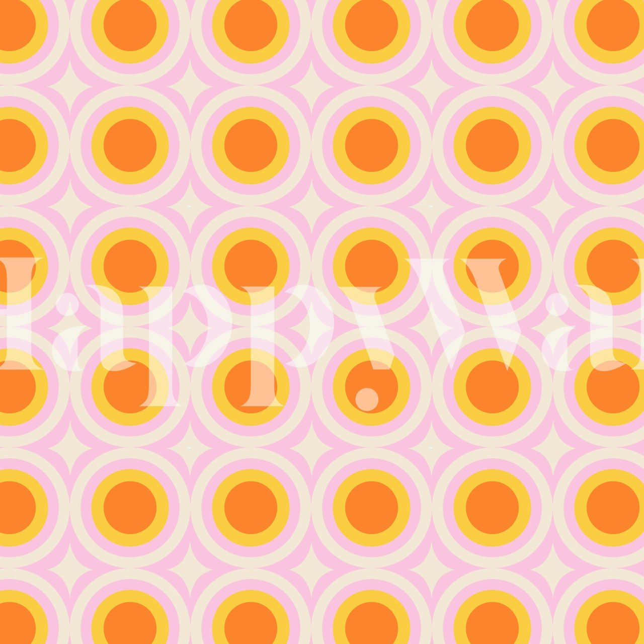 Groovy Dots Pink tapet i et rom