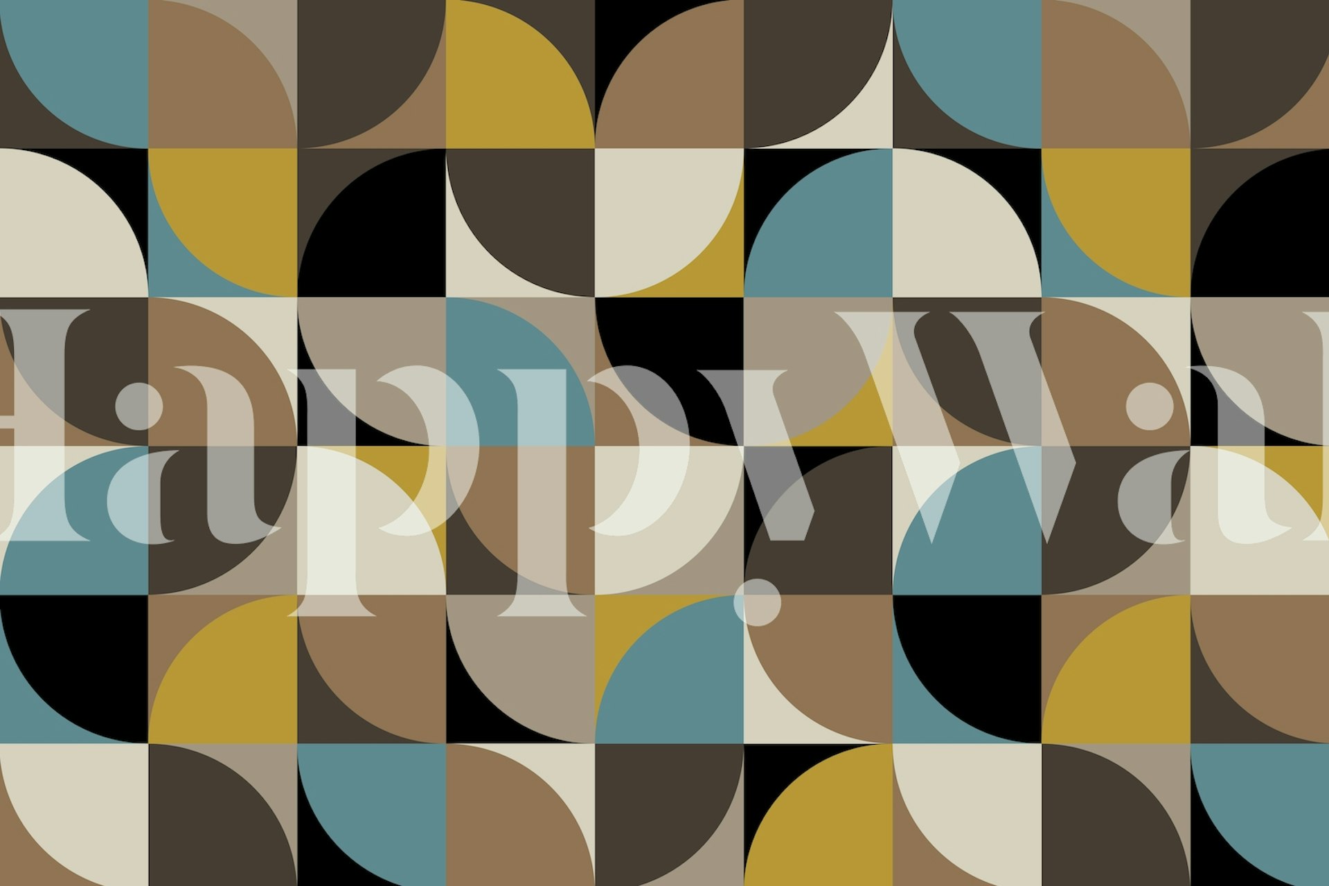 Σχέδιο ταπετσαρίας Retro Mod Squares 27 σε ένα δωμάτιο