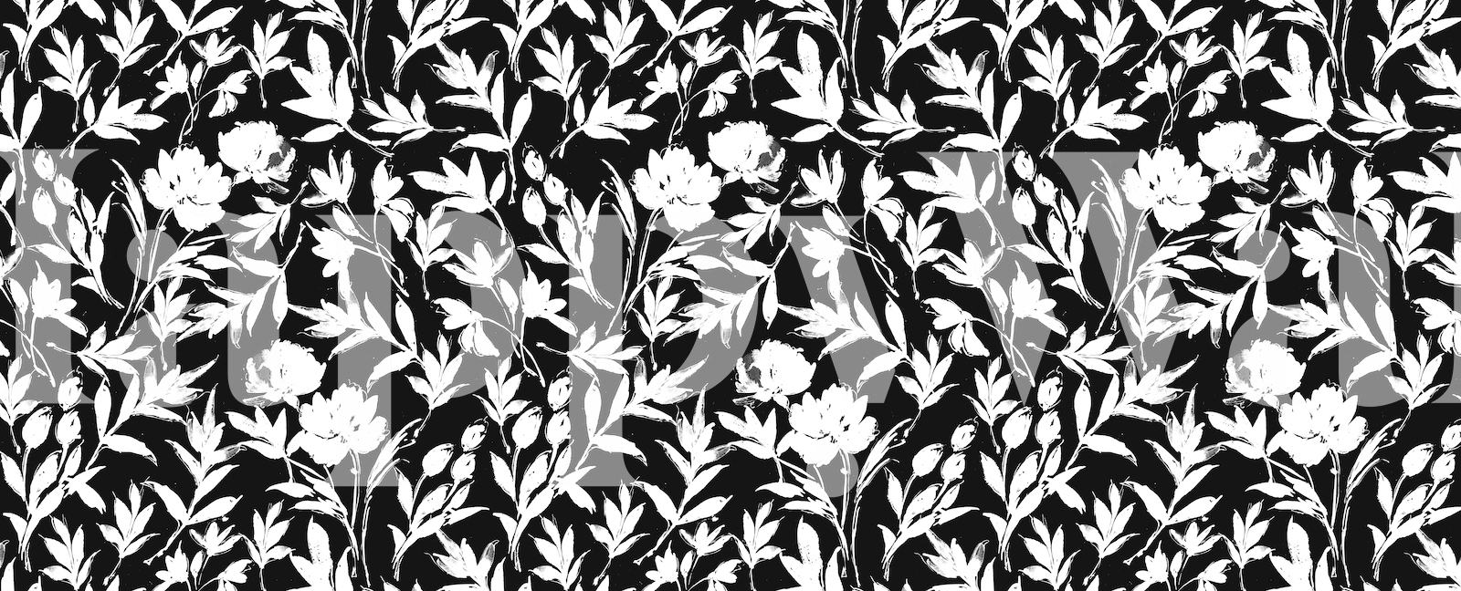 The Black and White Garden WPA Wallpaper | Happywall