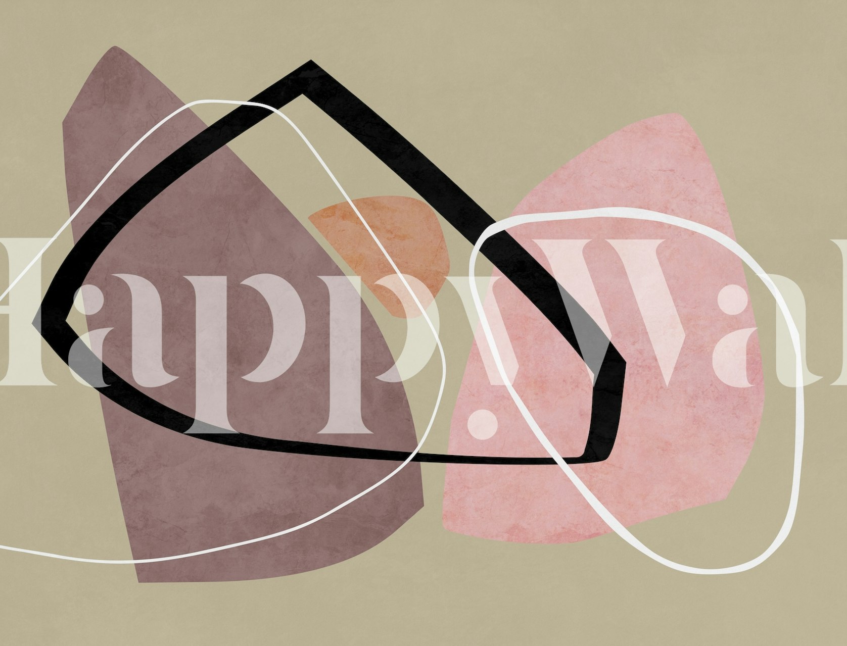 Abstract wallpaper design in a room