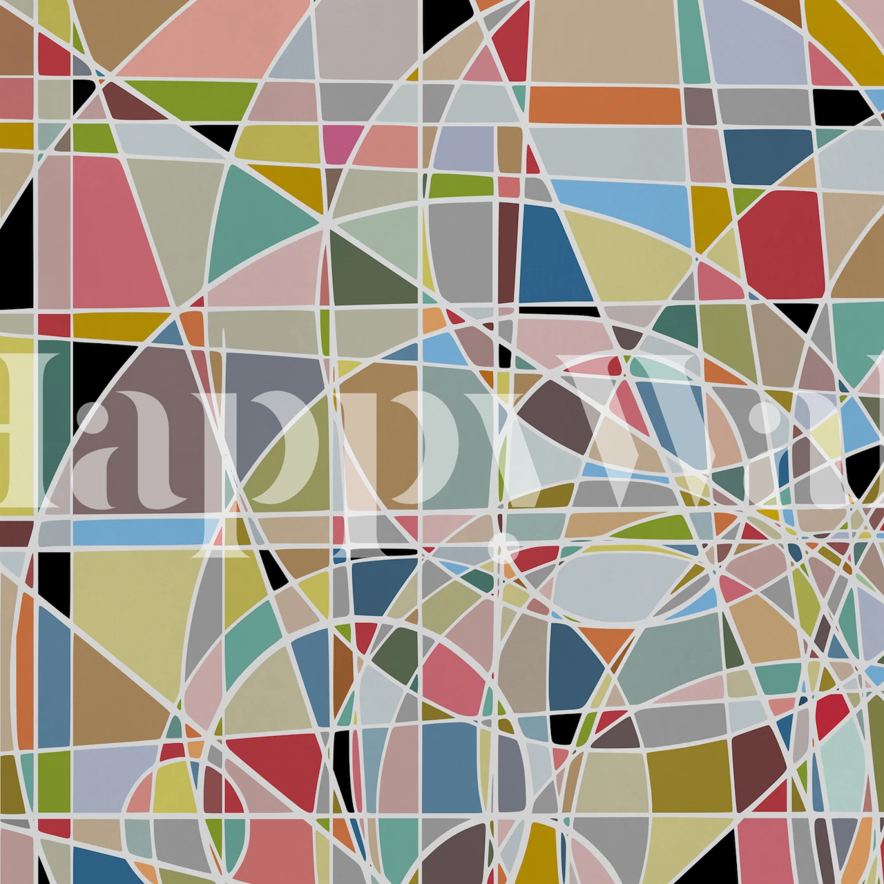 Colorful geometric shapes in pastel tones wallpaper