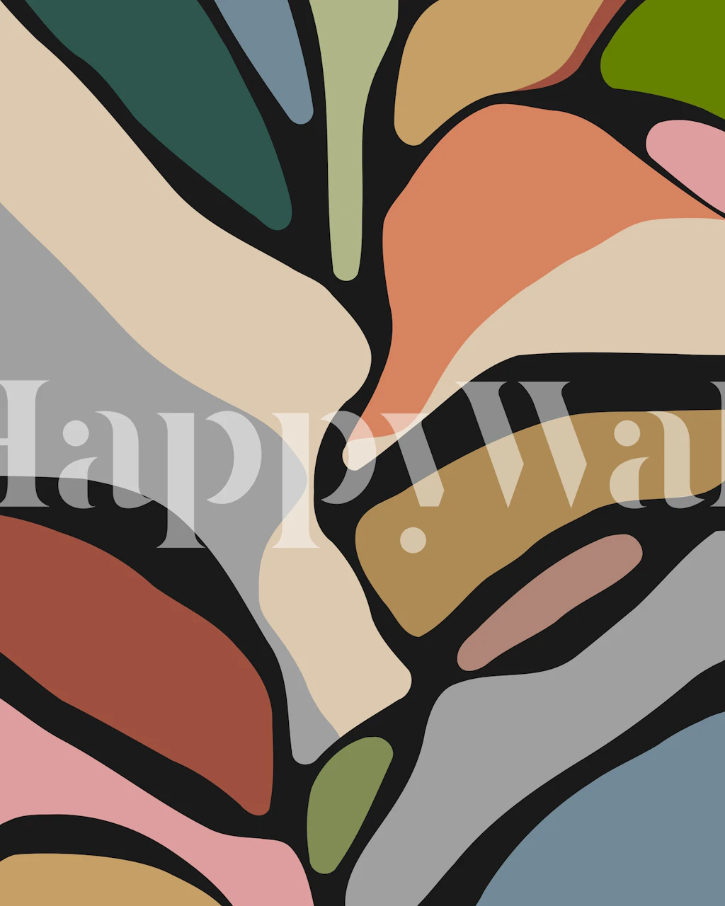 Colorful abstract shapes in earthy tones wallpaper