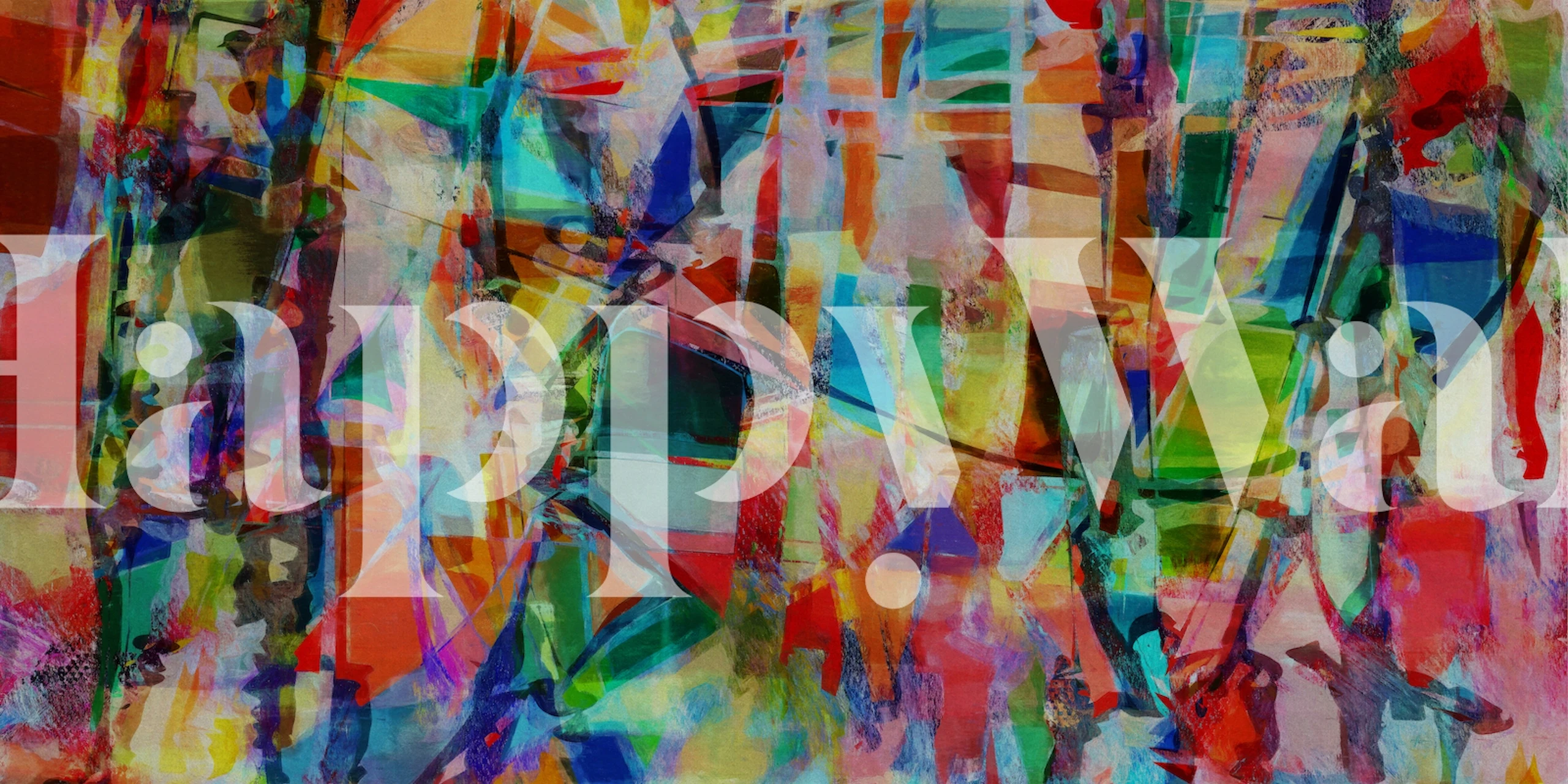 Papel de parede colorido Panoramic Confetti em um quarto