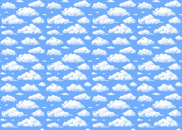 Cloudy sky on blue