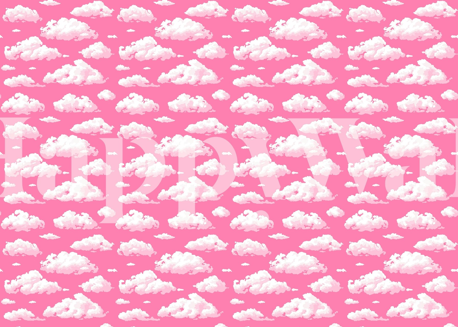 Cloudy sky wallpaper em um quarto rosa