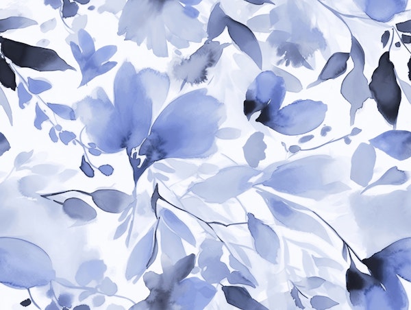 Floral Blue Watercolor