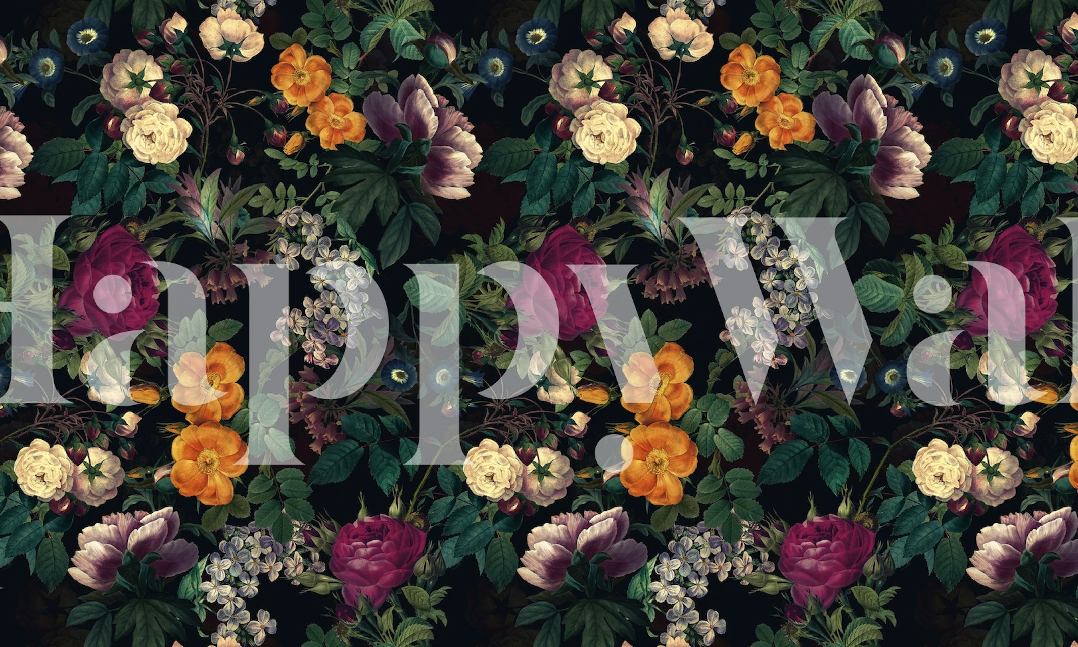 Witches Garden IV diseño de papel tapiz floral