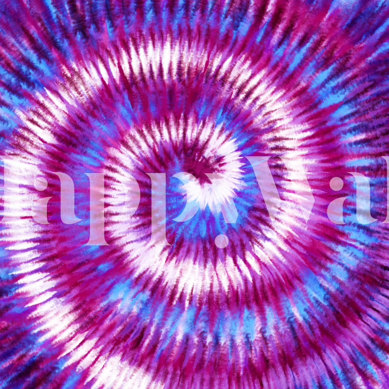 Vibrant tie dye wallpaper design in a room