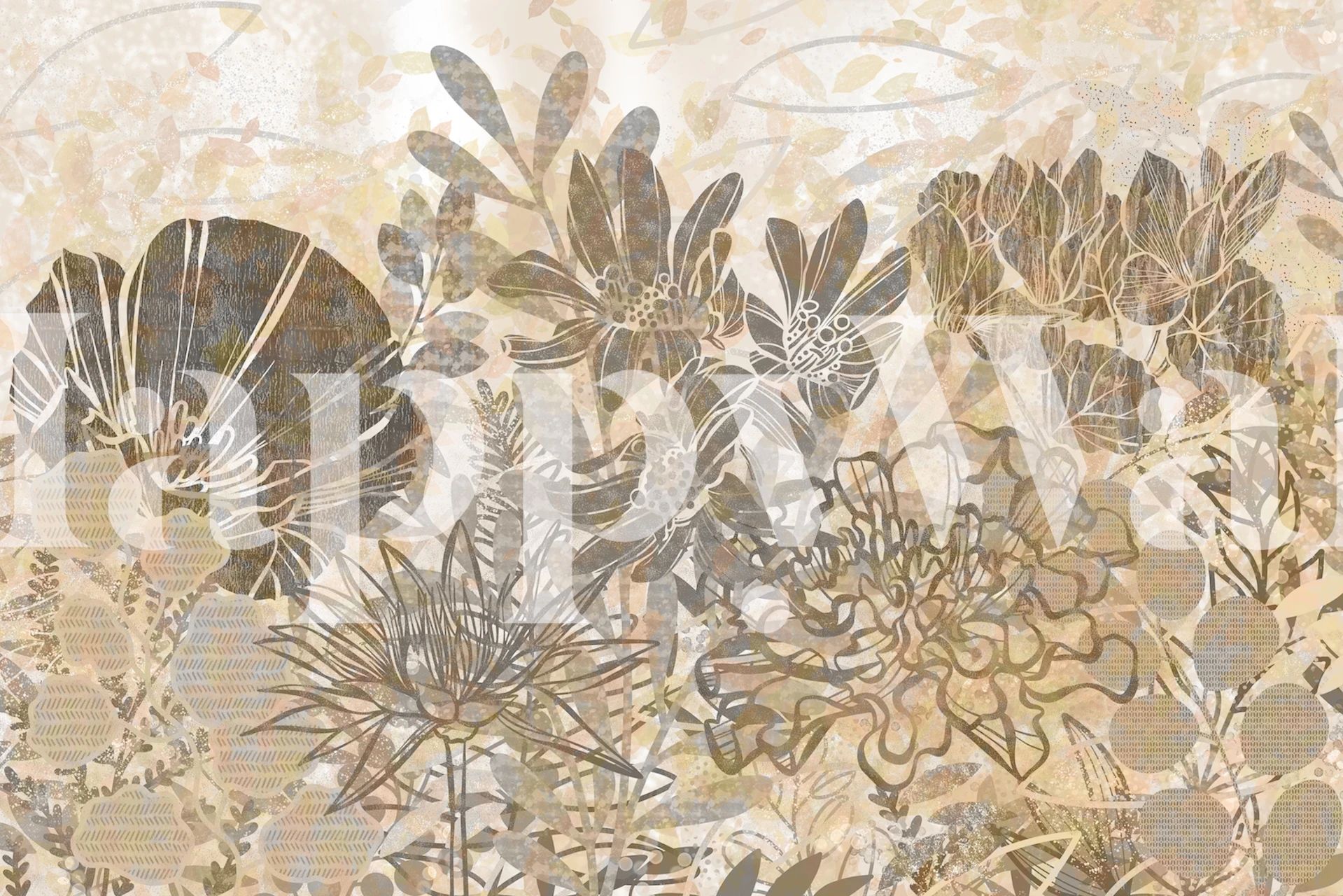 The Golden Garden wallpaper displayed in a room