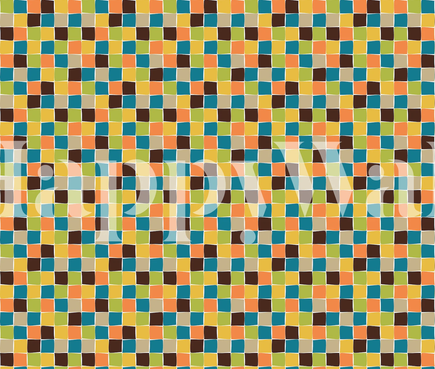 Soft Checks 06 vægmaleri med et ternet mønster med bløde nuancer