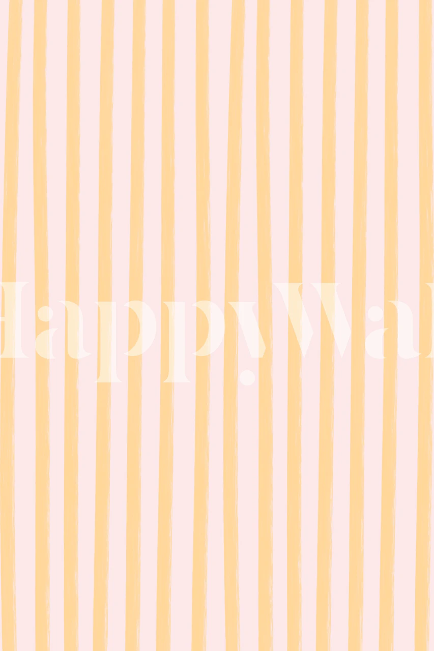 Yellow and pink striped wallpaper design