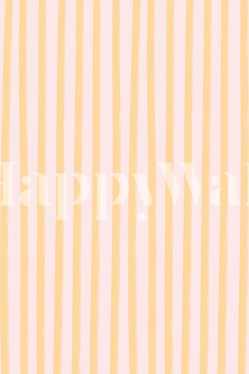 Yellow and pink striped wallpaper design