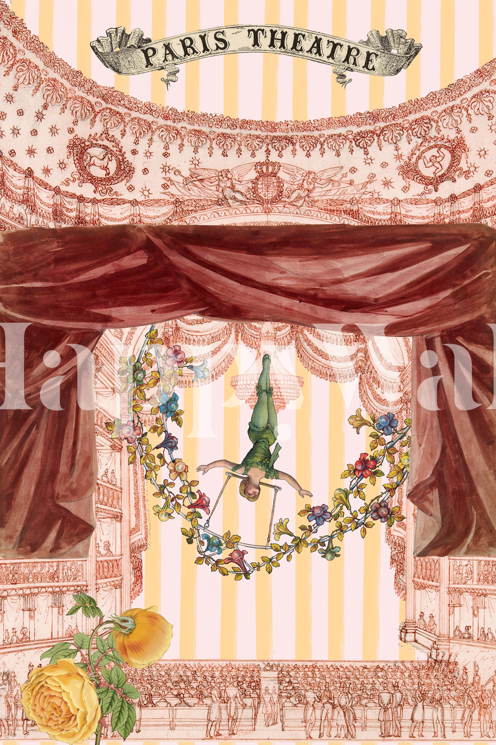 Paris Theatre Vintage Wallpaper Design