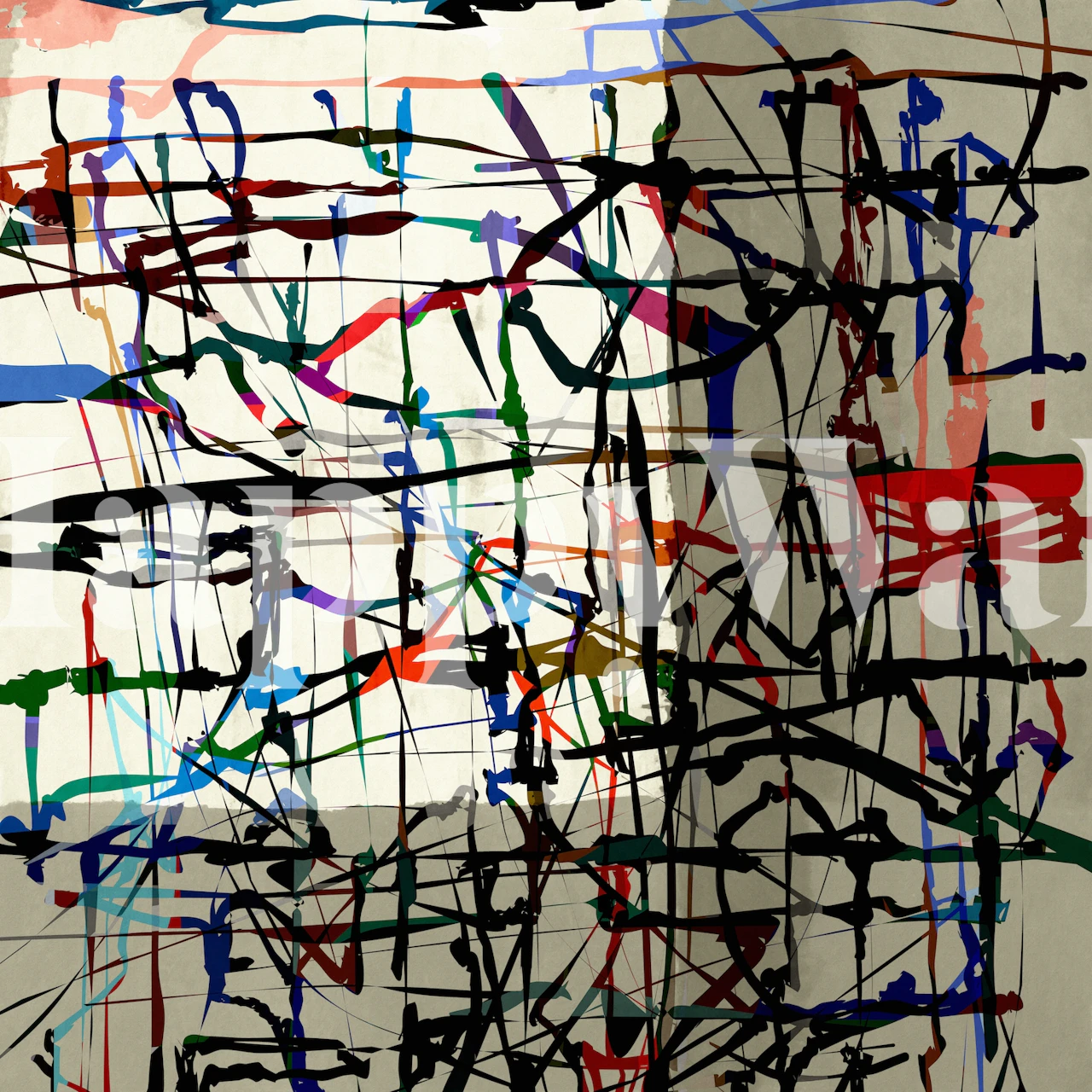 Colorful abstract wallpaper design in a room