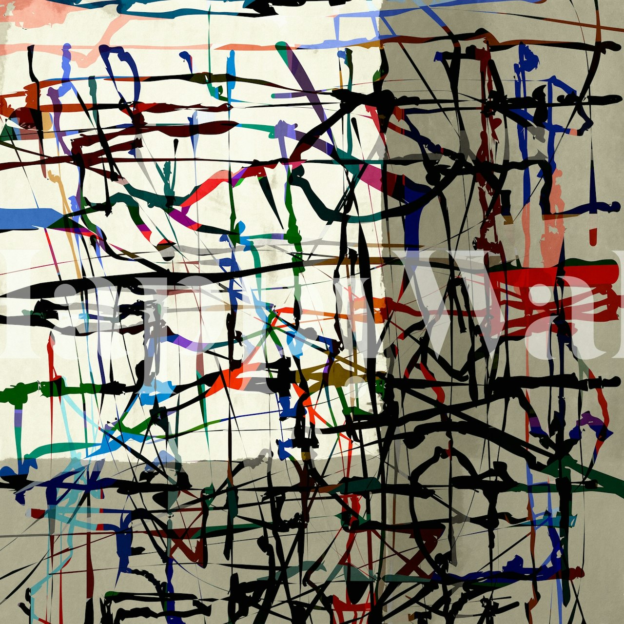 Χρωματιστό αφηρημένο σχέδιο ταπετσαρίας σε δωμάτιο