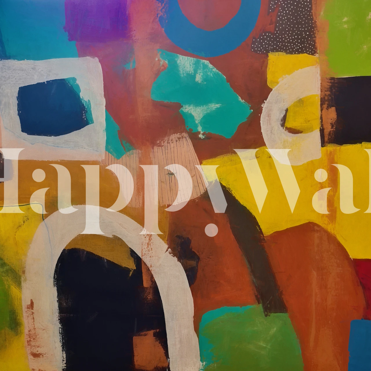 Colorful abstract shapes in various colors wallpaper