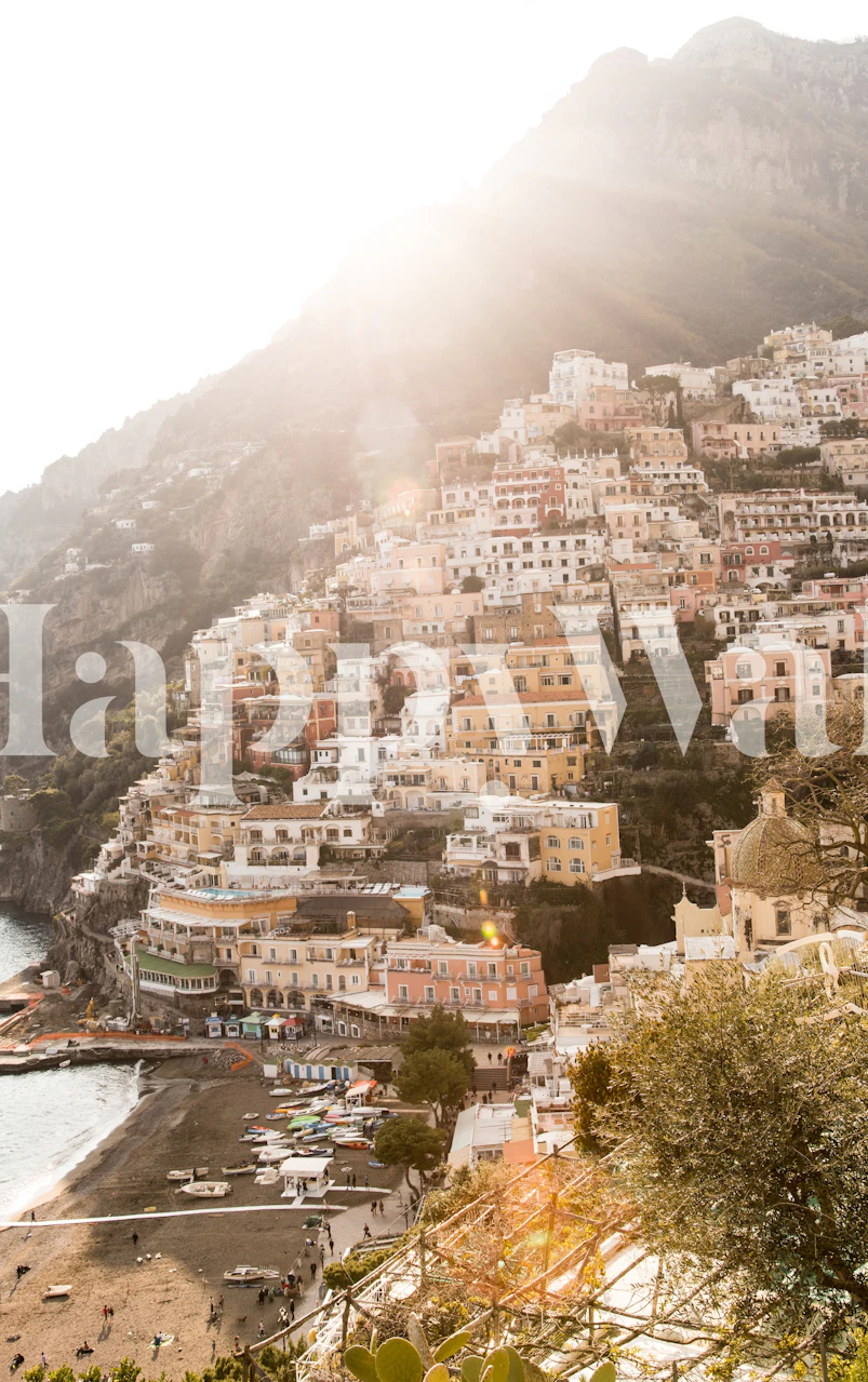 Bella Positano 9 wallpaper displayed in a room