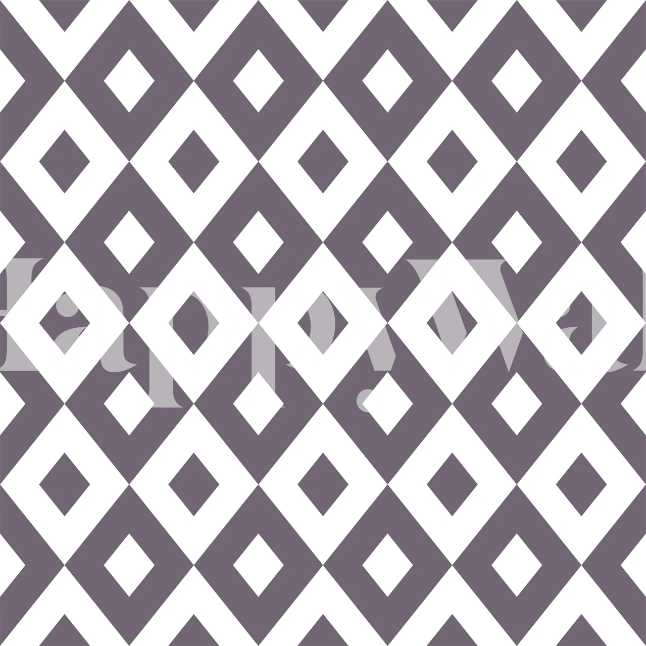 Plum White Rhombus Pattern tapetti huoneessa