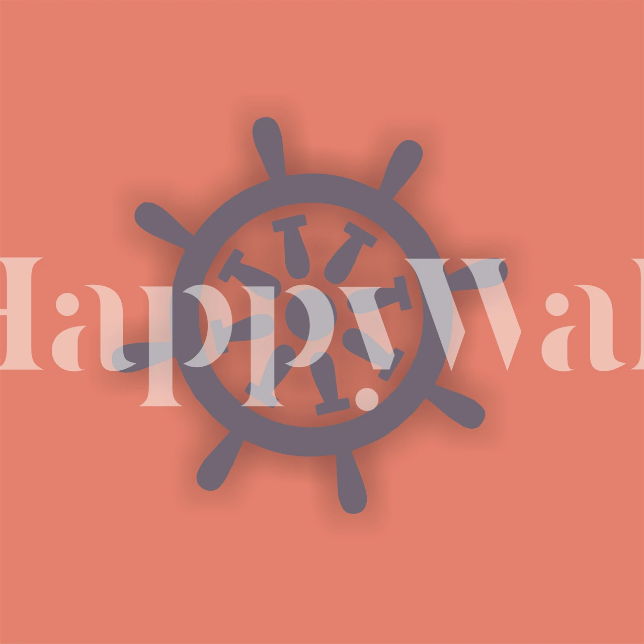 Terrakotta tapet med modern roderdesign