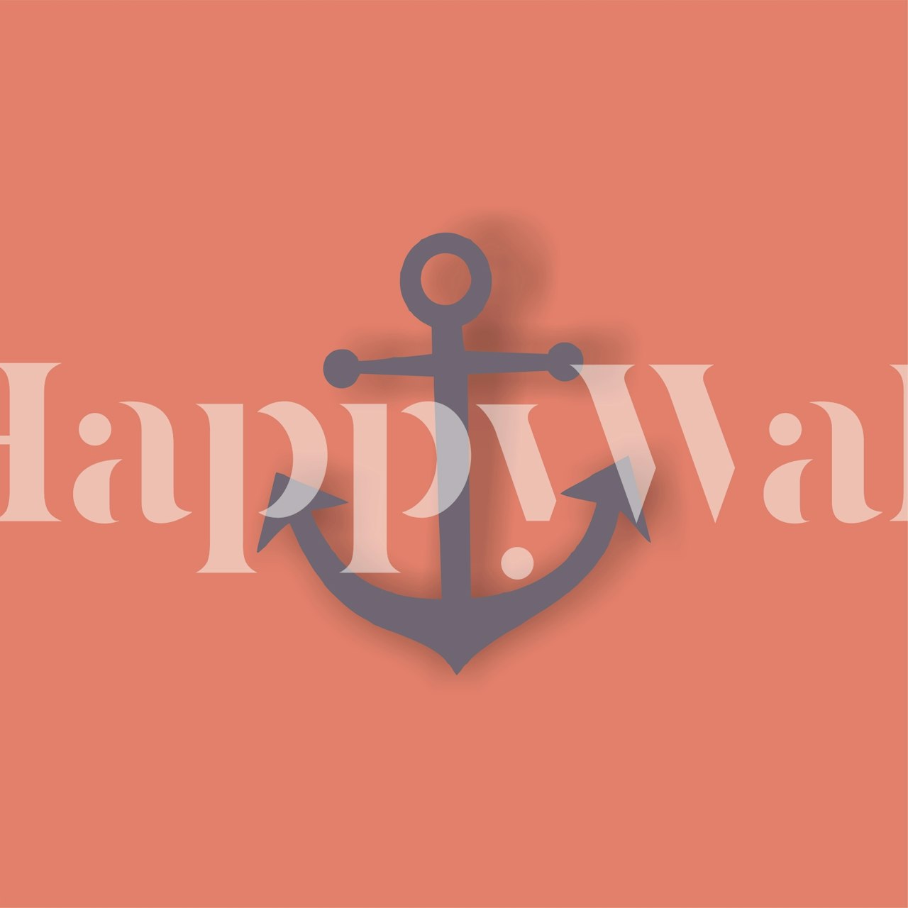 Emblema âncora moderno em um fotomural vinílico de fundo cor de argila