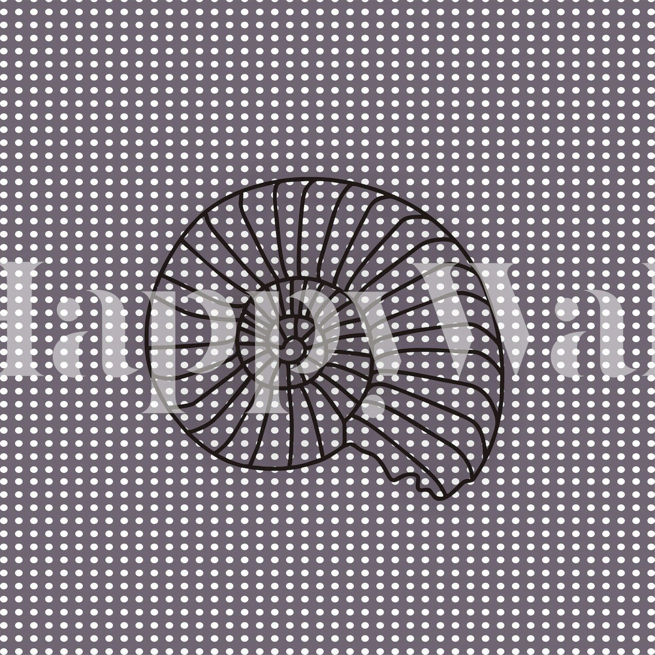 Graphite Polka Dot Seashell tapet i ett rum