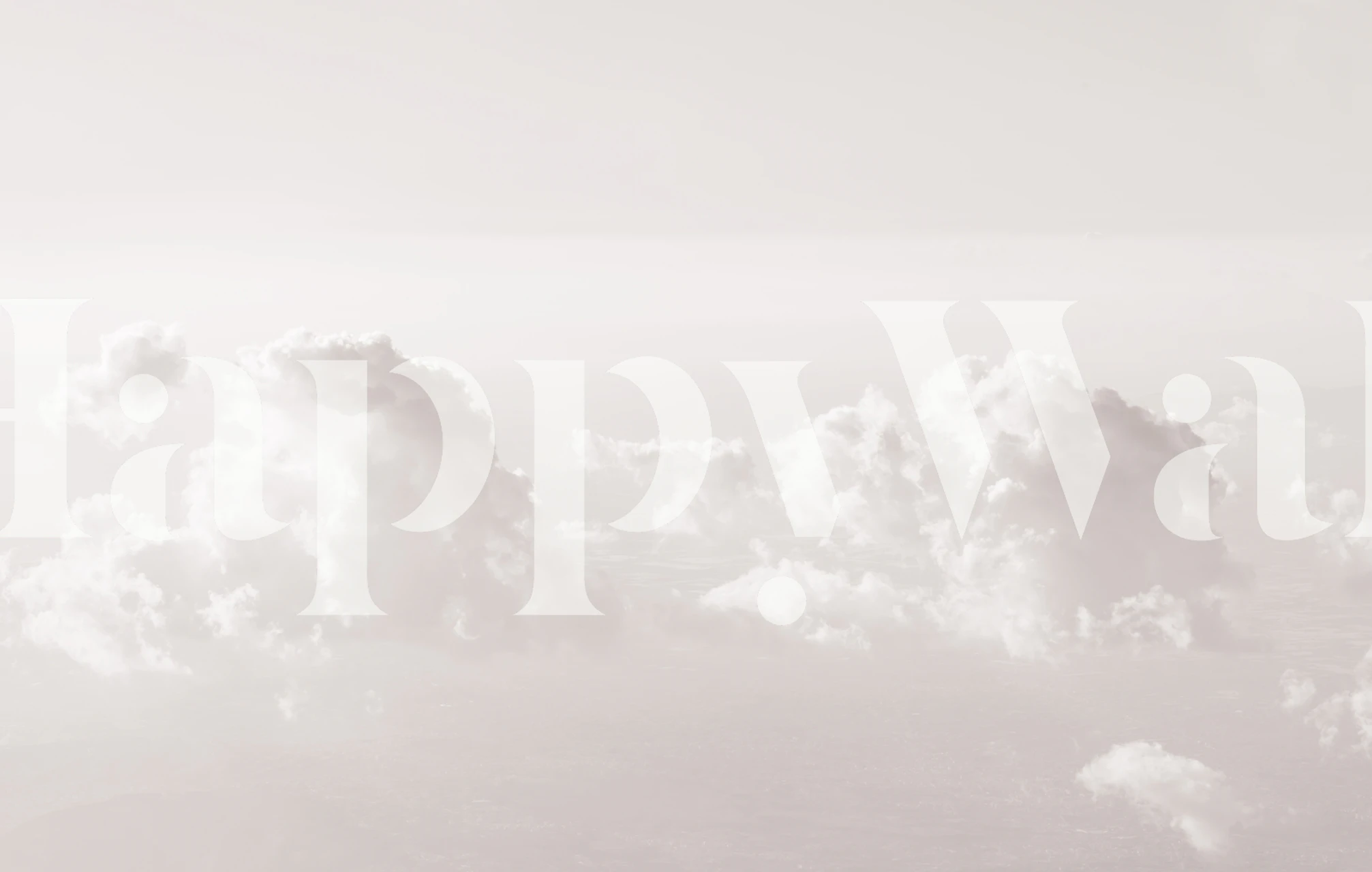 Fluffy white clouds against a light background wallpaper