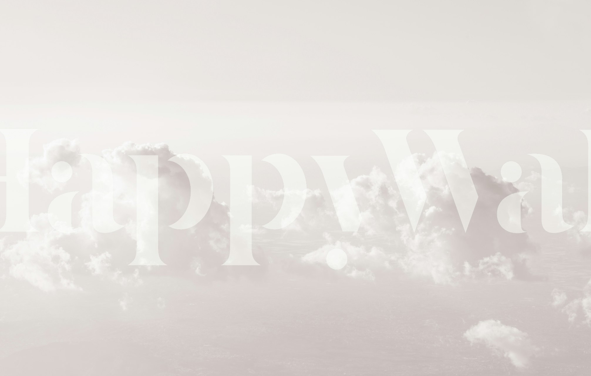 Fluffy white clouds against a light background wallpaper