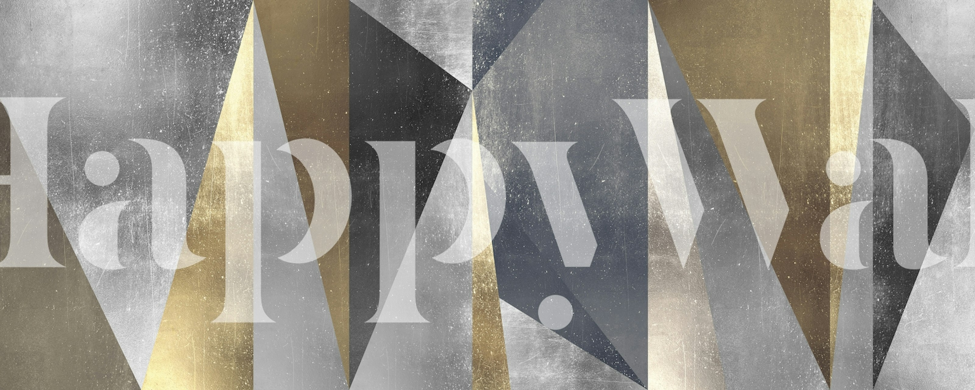 Metal and gold art ταπετσαρία σε ένα δωμάτιο