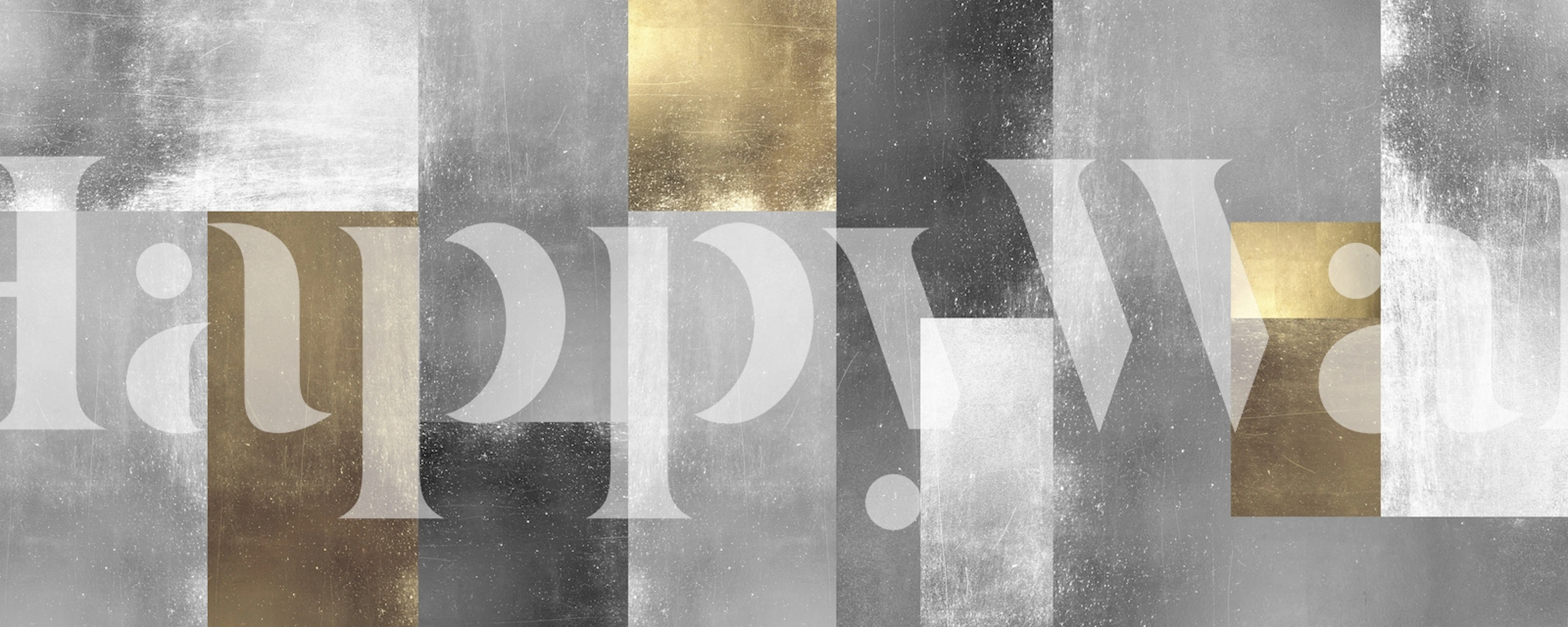 Metallic gold and silver abstract rectangular shapes wallpaper