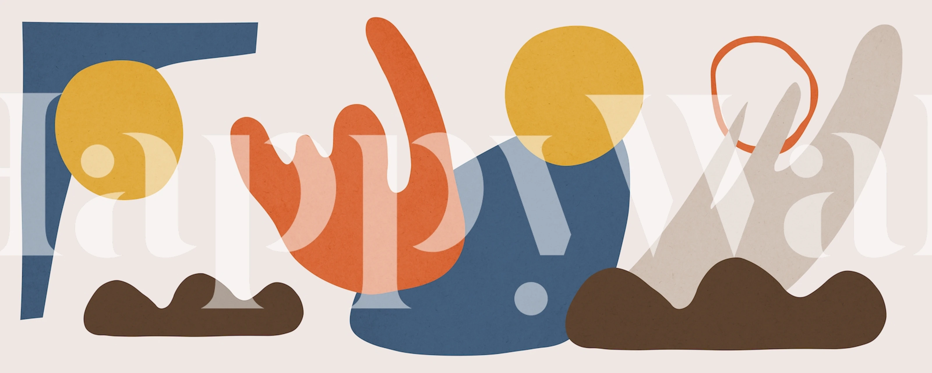 Kleurrijke abstracte behang in een kamer