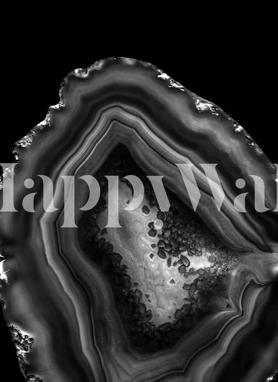 Black Night Agate Glam 1 Tapete in einem Raum