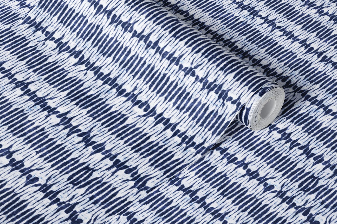 Indigo-dyed blue wallpaper roll