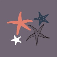 Plum Sea Star Pattern tapete