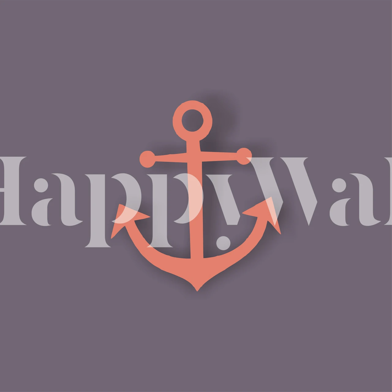 Dunkelgraues Rust-Anker-Wandbild mit minimalistischem Design von happywall.com