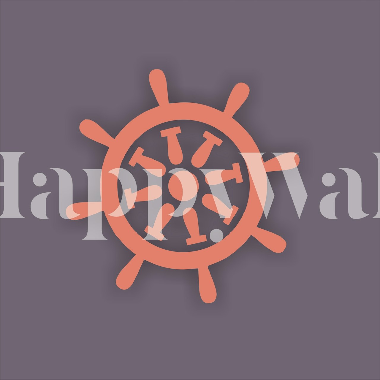 Graphite Rust Orange Rudder wallpaper in a room