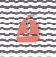 Wave Plum White Rust Boat papiers peint