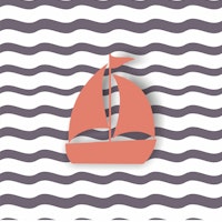 Wave Plum White Rust Boat carta da parati