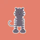 Rust Orange Tiger Kids Print
