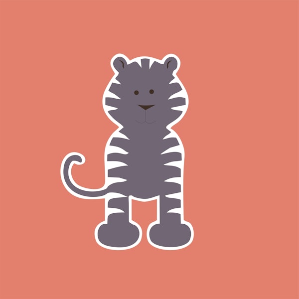Rust Orange Tiger Kids Print